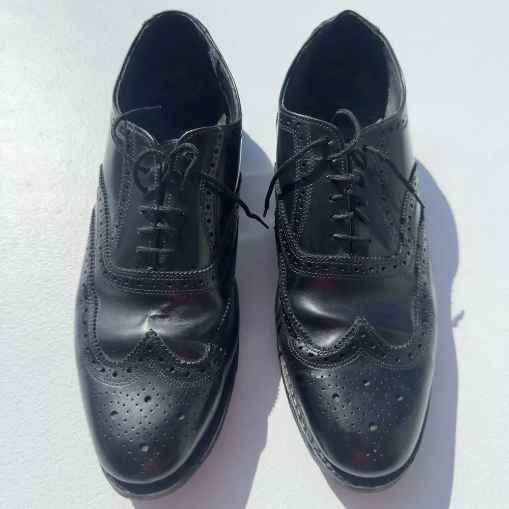 Florsheim Men's 10D Black Leather Wingtip Oxford Dress Shoes 3105